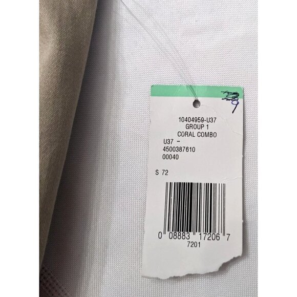 NWT NINE WEST 98% Cotton Coral Tan Belted Sheath Dress Sz 8 Sleeveless Tie Dye - Picture 4 of 11